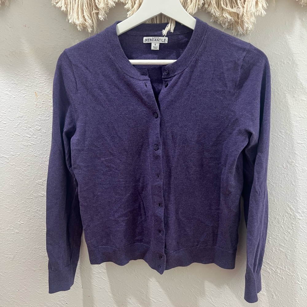 J. Crew mercantile Purple Cardigan Sweater